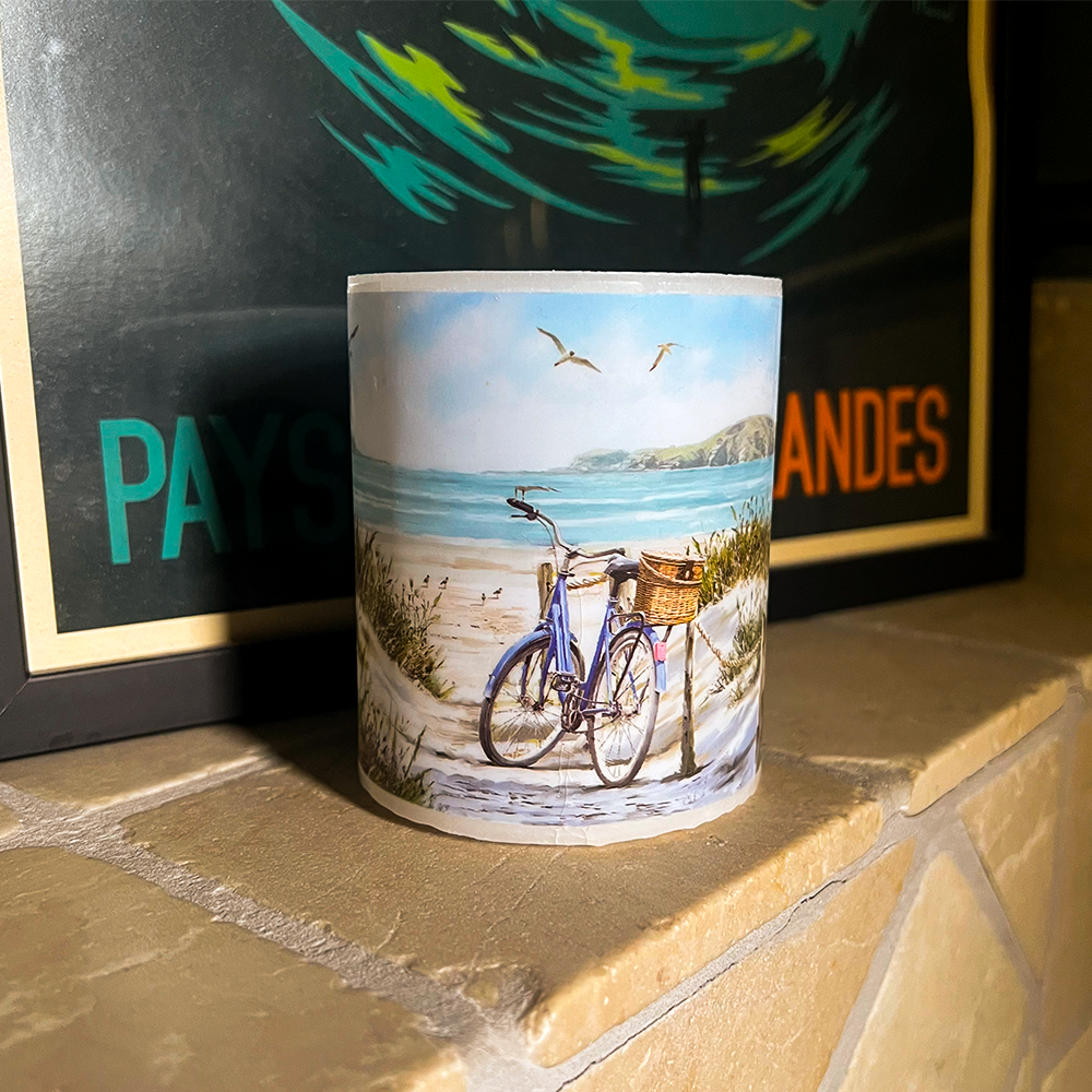 Maritime Kerzen mit Strandmotiven als Windlicht