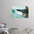 Montañita, Ecuador – Pazifik-Surferdorf an der Ruta del Sol mit rechtem Pointbreak und Backpacker-Szene. Poster im Holzrahmen.