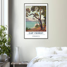 Cap Ferret, Frankreich – Atlantik-Halbinsel südwestlich von Bordeaux mit langen Beachbreaks und Dünenlandschaft. Poster im Metallrahmen.