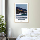 Mundaka, Spanien – Linke Flussmündungswelle im Baskenland, eine der längsten Barrels Europas. Poster im Holzrahmen.