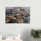 Peniche, Portugal – Halbinsel mit Supertubos-Beachbreak, Austragungsort der WSL Meo Rip Curl Pro Portugal. Kunstdruck auf Holz.