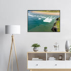 Bundoran, Irland – Atlantik-Surfspot in der Grafschaft Donegal mit Reefbreak The Peak und kaltem Wasser. Poster im Metallrahmen.