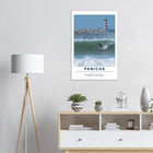 Peniche, Portugal – Halbinsel mit Supertubos-Beachbreak, Austragungsort der WSL Meo Rip Curl Pro Portugal. Kunstdruck auf Alu-Dibond.