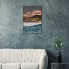 Fuerteventura, Spanien – Kanareninsel mit Vulkangestein-Reefbreaks im Norden und ganzjährig konstantem Atlantik-Swell. Poster im Metallrahmen.