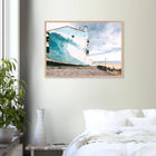 Hossegor, Frankreich – Beachbreak-Hotspot in den Landes, Austragungsort der WSL-Quiksilver-Pro-Wettkämpfe. Poster im Galerie-Holzrahmen.