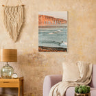 Ericeira, Portugal – World Surfing Reserve nördlich von Lissabon mit Reefbreaks wie Coxos und Ribeira d'Ilhas. Poster im Holzrahmen.