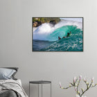 Padang Padang, Bali (Indonesien) – Linker Reefbreak auf der Bukit-Halbinsel, bekannt als balinesisches Pipeline-Pendant. Poster im Metallrahmen.