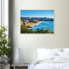 Biarritz, Frankreich – Mondäner Surfort am baskischen Atlantik, Wiege des europäischen Wellenreitens seit den 1950er-Jahren. Poster im Holzrahmen.