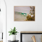 Byron Bay, Australien – Östlichster Punkt Australiens mit langen Pointbreaks und entspanntem Longboard-Flair. Poster im Galerie-Holzrahmen.