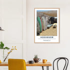 Hossegor, Frankreich – Beachbreak-Hotspot in den Landes, Austragungsort der WSL-Quiksilver-Pro-Wettkämpfe. Poster im Galerie-Holzrahmen.