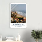 Montañita, Ecuador – Pazifik-Surferdorf an der Ruta del Sol mit rechtem Pointbreak und Backpacker-Szene. Kunstdruck auf Acrylglas.