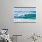 Siargao, Philippinen – Tropische Insel mit rechtem Reefbreak Cloud 9, Austragungsort der Siargao Cup. Poster im Metallrahmen.