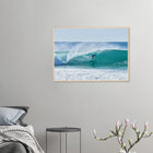 Siargao, Philippinen – Tropische Insel mit rechtem Reefbreak Cloud 9, Austragungsort der Siargao Cup. Poster im Holzrahmen.