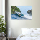 Siargao, Philippinen – Tropische Insel mit rechtem Reefbreak Cloud 9, Austragungsort der Siargao Cup. Kunstdruck auf Alu-Dibond.
