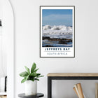 Jeffreys Bay, Südafrika – Supertubes-Pointbreak am Indischen Ozean, Austragungsort der WSL Corona Open J-Bay. Poster im Metallrahmen.