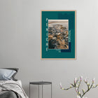 Peniche, Portugal – Halbinsel mit Supertubos-Beachbreak, Austragungsort der WSL Meo Rip Curl Pro Portugal. Poster im Galerie-Holzrahmen.