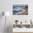 Torquay, Australien – Heimat der Bells Beach und Sitz der Surfmarken Rip Curl und Quiksilver in Victoria. Poster im Metallrahmen.