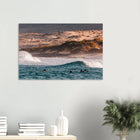 Fuerteventura, Spanien – Kanareninsel mit Vulkangestein-Reefbreaks im Norden und ganzjährig konstantem Atlantik-Swell. Kunstdruck auf Alu-Dibond.