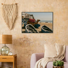 Taghazout, Marokko – Marokkanisches Surferdorf nördlich von Agadir mit Pointbreaks wie Anchor Point und Killer Point. Poster im Metallrahmen.
