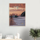 Gold Coast, Australien – Queensland-Küste mit Superbank Pointbreaks wie Snapper Rocks und Kirra. Poster im Holzrahmen.