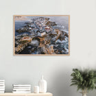 Peniche, Portugal – Halbinsel mit Supertubos-Beachbreak, Austragungsort der WSL Meo Rip Curl Pro Portugal. Poster im Galerie-Holzrahmen.