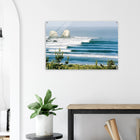 Punta de Lobos, Chile – Linker Pointbreak bei Pichilemu mit charakteristischen Felsnadeln Los Morros. Kunstdruck auf Acrylglas.