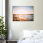 Capbreton, Frankreich – Hafenstadt an der französischen Atlantikküste mit Gouf-Canyon vor der Küste und kräftigen Beachbreaks. Poster im Galerie-Holzrahmen.