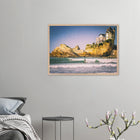 Biarritz, Frankreich – Mondäner Surfort am baskischen Atlantik, Wiege des europäischen Wellenreitens seit den 1950er-Jahren. Poster im Galerie-Holzrahmen.