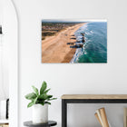 Capbreton, Frankreich – Hafenstadt an der französischen Atlantikküste mit Gouf-Canyon vor der Küste und kräftigen Beachbreaks. Kunstdruck auf Alu-Dibond.