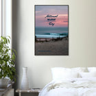 Seignosse, Frankreich – Dünenstrand in den Landes mit hohlen Beachbreaks und ausgeprägter Herbstsaison. Poster im Metallrahmen.