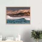Fuerteventura, Spanien – Kanareninsel mit Vulkangestein-Reefbreaks im Norden und ganzjährig konstantem Atlantik-Swell. Poster im Galerie-Holzrahmen.
