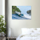 Siargao, Philippinen – Tropische Insel mit rechtem Reefbreak Cloud 9, Austragungsort der Siargao Cup. Poster.