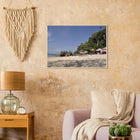 Padang Padang, Bali (Indonesien) – Linker Reefbreak auf der Bukit-Halbinsel, bekannt als balinesisches Pipeline-Pendant. Poster im Holzrahmen.