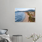 Florianópolis, Brasilien – Insel in Santa Catarina mit über 40 Stränden und Heimspot brasilianischer Pro-Surfer. Poster im Holzrahmen.