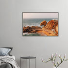 Santa Cruz, Spanien – Kanarische Hauptstadt Teneriffas mit Reefbreaks an der Nordküste wie El Confital. Poster im Metallrahmen.