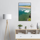 Bundoran, Irland – Atlantik-Surfspot in der Grafschaft Donegal mit Reefbreak The Peak und kaltem Wasser. Poster im Metallrahmen.