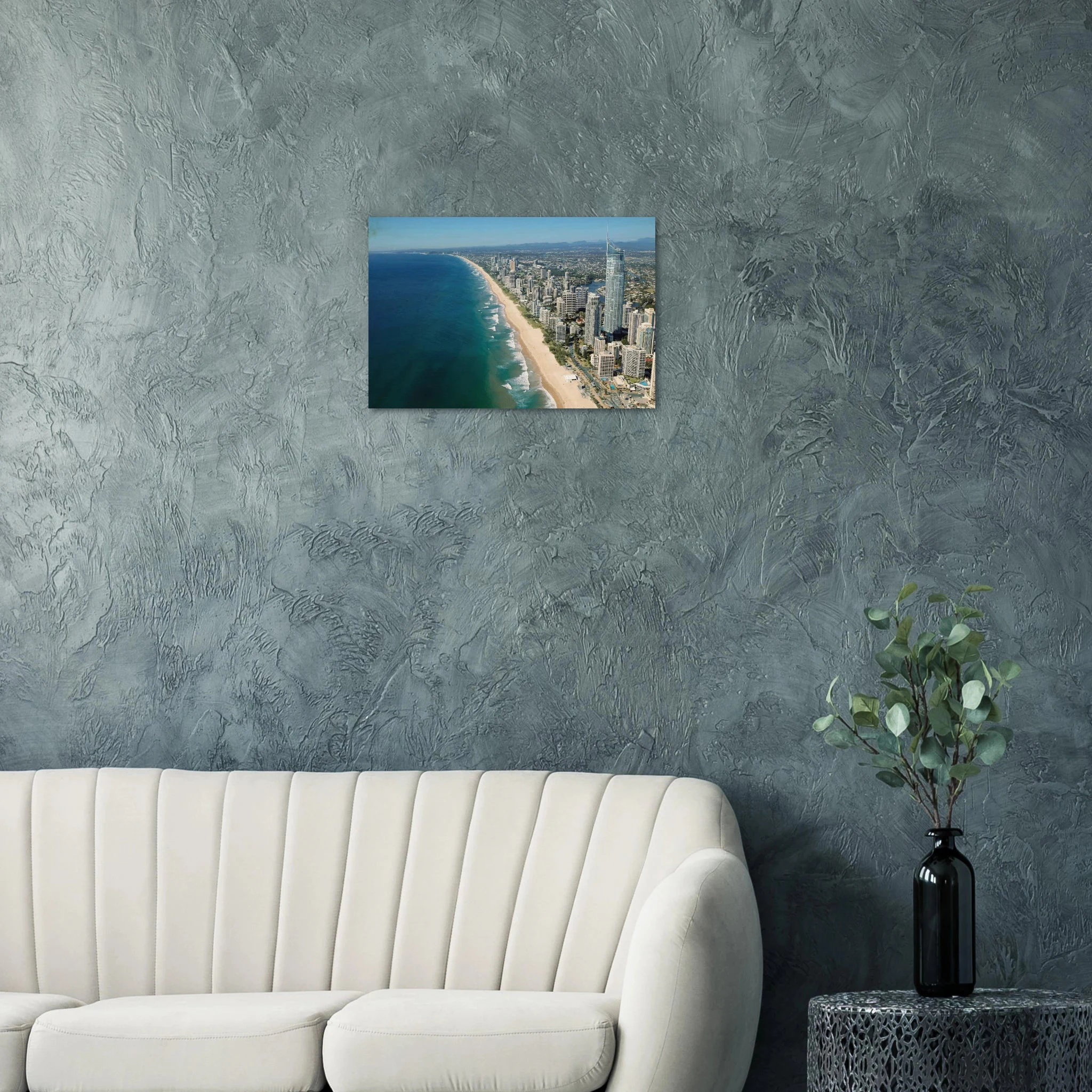 Gold Coast, Australien – Queensland-Küste mit Superbank Pointbreaks wie Snapper Rocks und Kirra. Kunstdruck auf Holz.