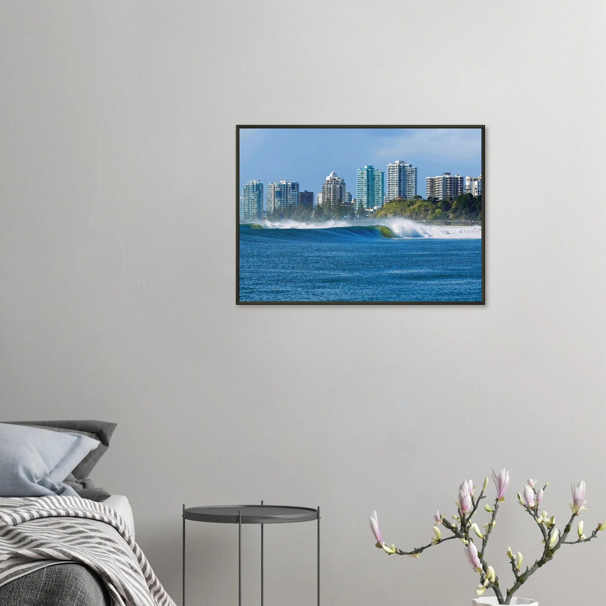 Gold Coast, Australien – Queensland-Küste mit Superbank Pointbreaks wie Snapper Rocks und Kirra. Poster im Metallrahmen.