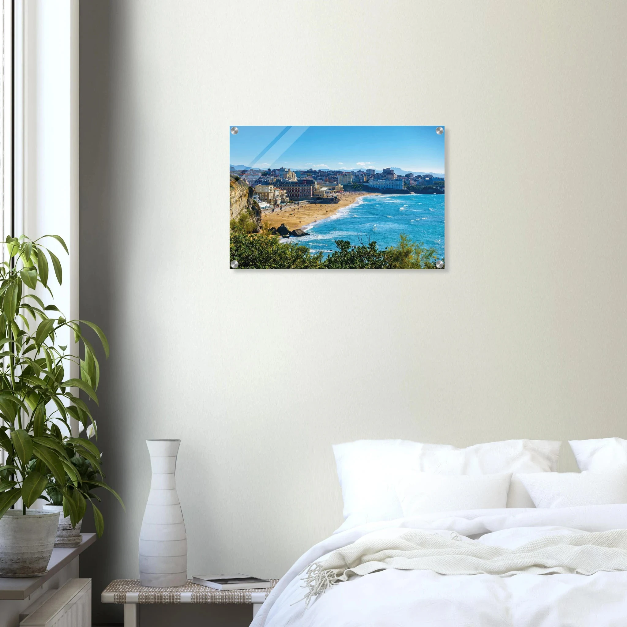 Biarritz, Frankreich – Mondäner Surfort am baskischen Atlantik, Wiege des europäischen Wellenreitens seit den 1950er-Jahren. Kunstdruck auf Acrylglas.