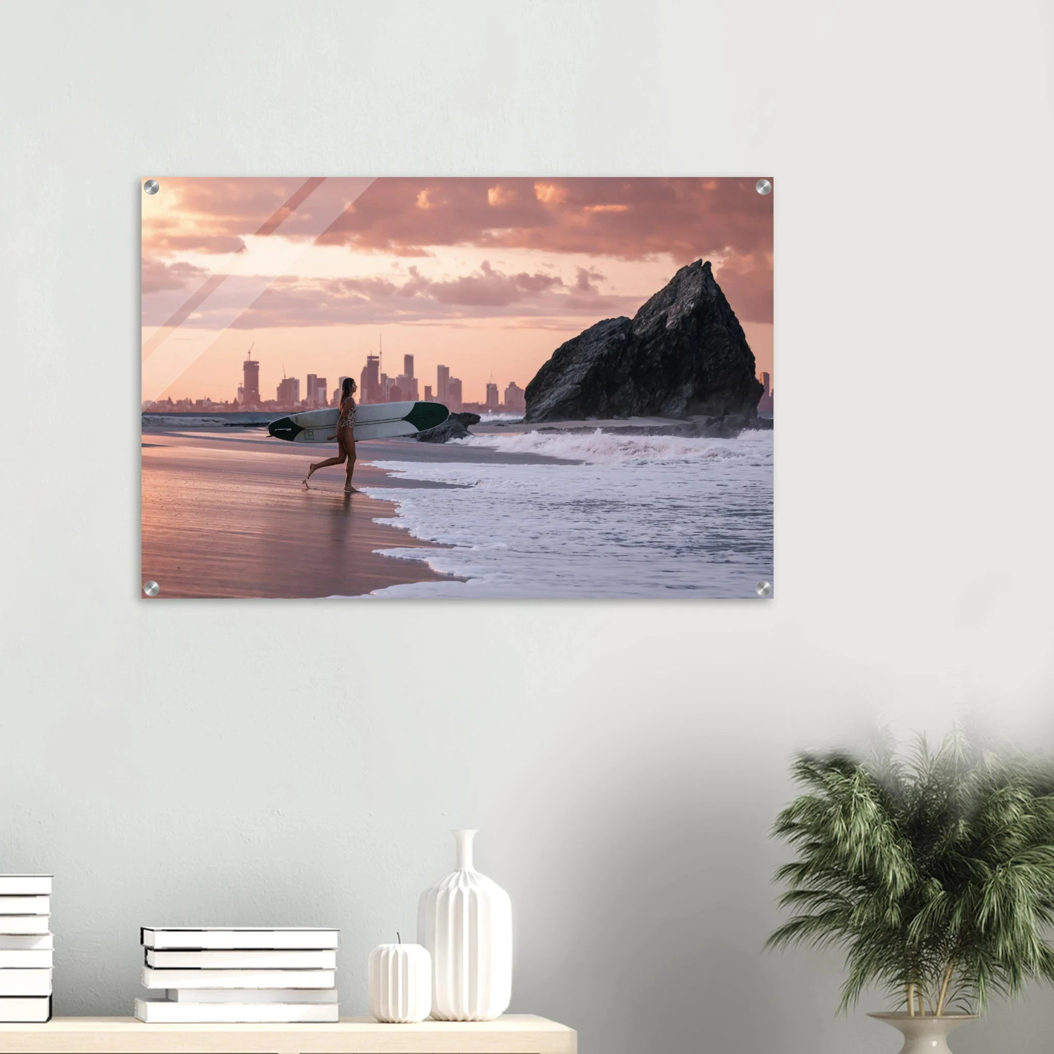 Gold Coast, Australien – Queensland-Küste mit Superbank Pointbreaks wie Snapper Rocks und Kirra. Kunstdruck auf Acrylglas.