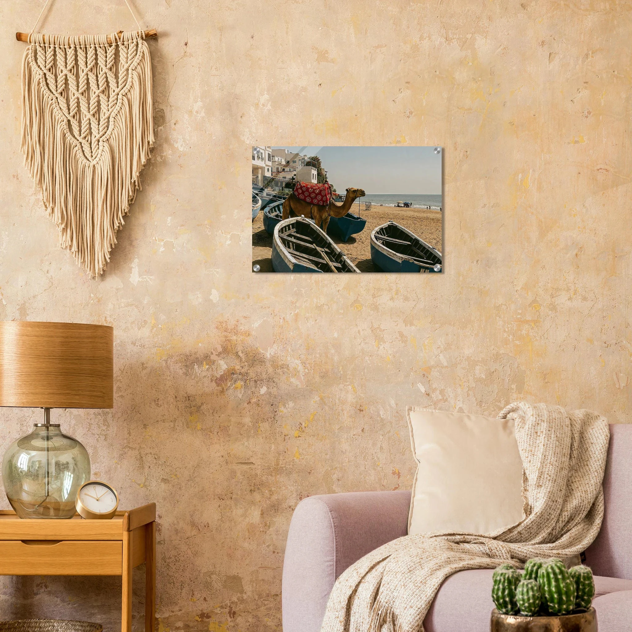 Taghazout, Marokko – Marokkanisches Surferdorf nördlich von Agadir mit Pointbreaks wie Anchor Point und Killer Point. Kunstdruck auf Acrylglas.