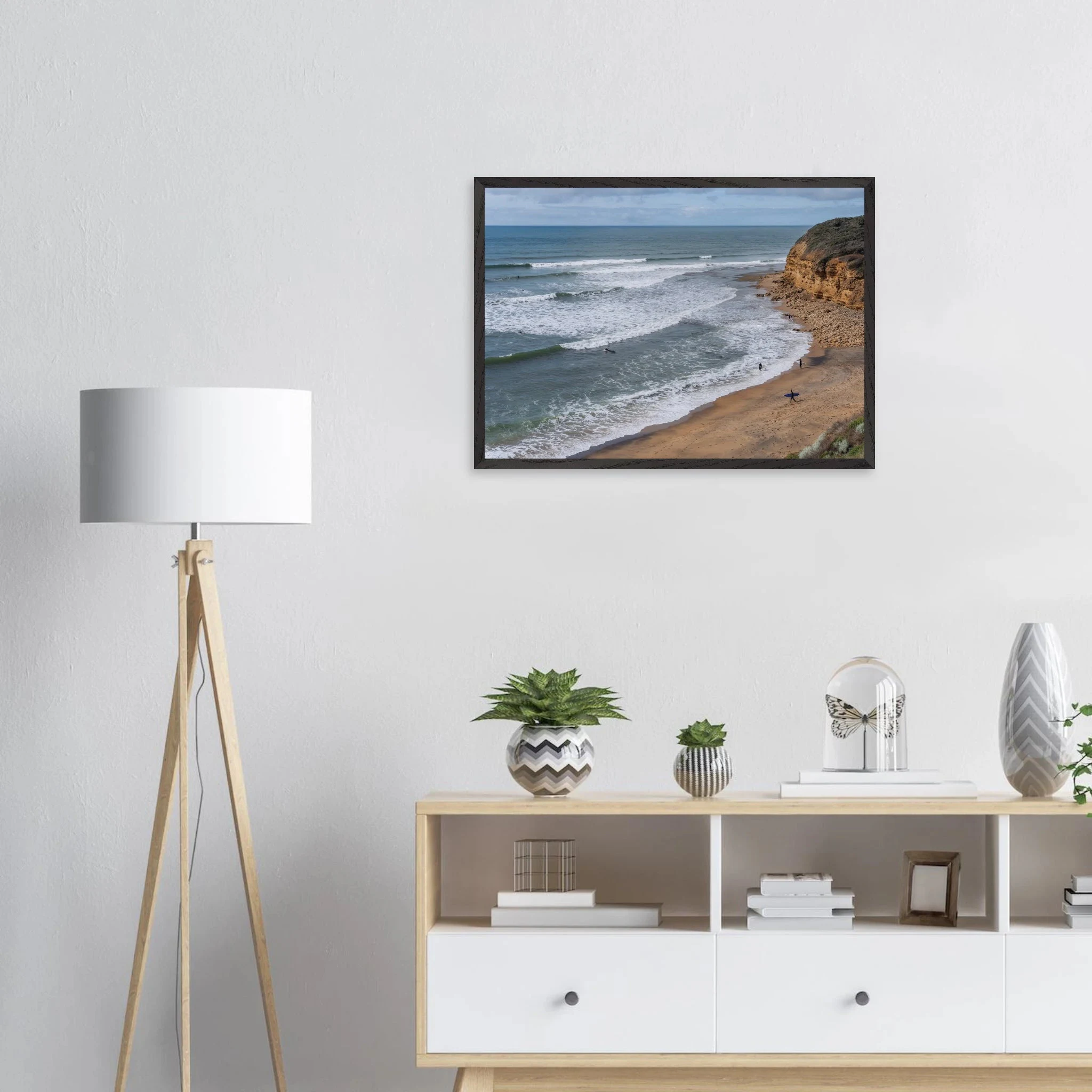 Torquay, Australien – Heimat der Bells Beach und Sitz der Surfmarken Rip Curl und Quiksilver in Victoria. Poster im Galerie-Holzrahmen.