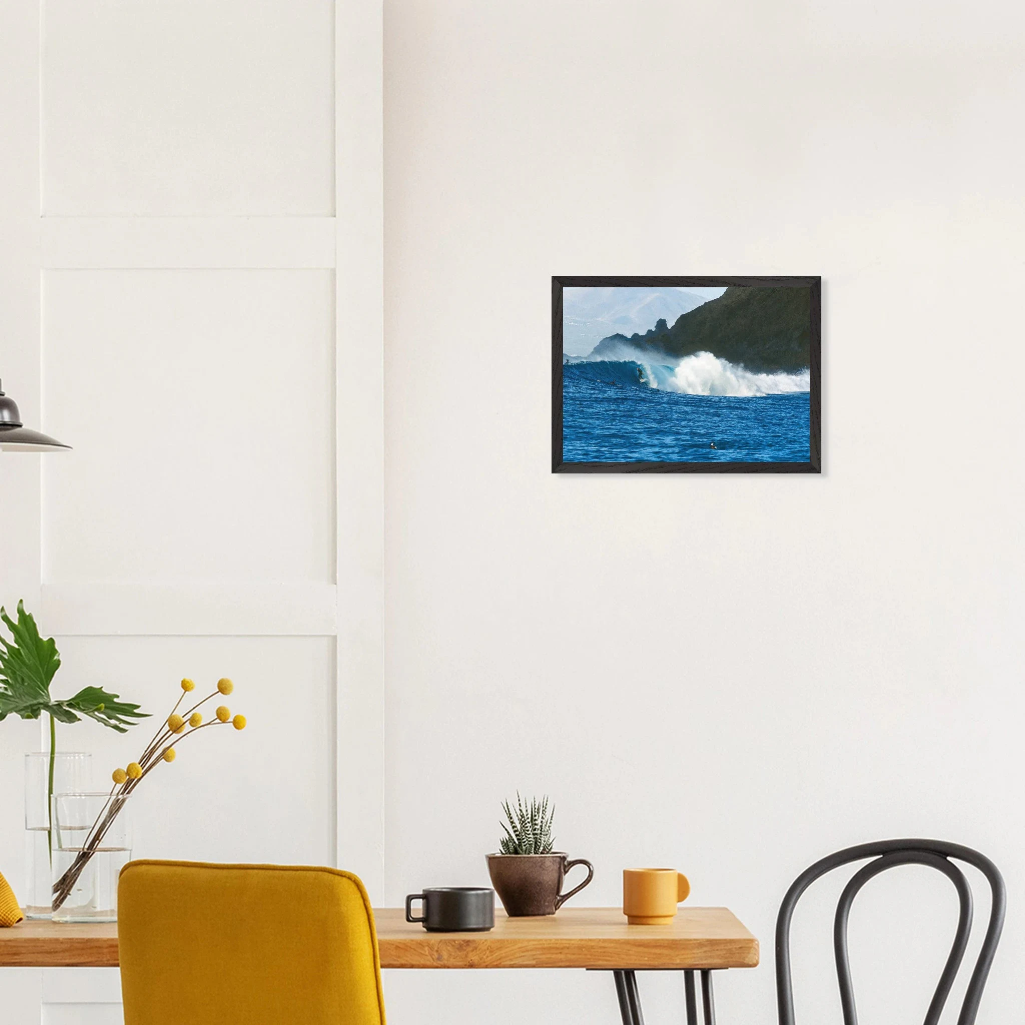 Fuerteventura, Spanien – Kanareninsel mit Vulkangestein-Reefbreaks im Norden und ganzjährig konstantem Atlantik-Swell. Poster im Galerie-Holzrahmen.