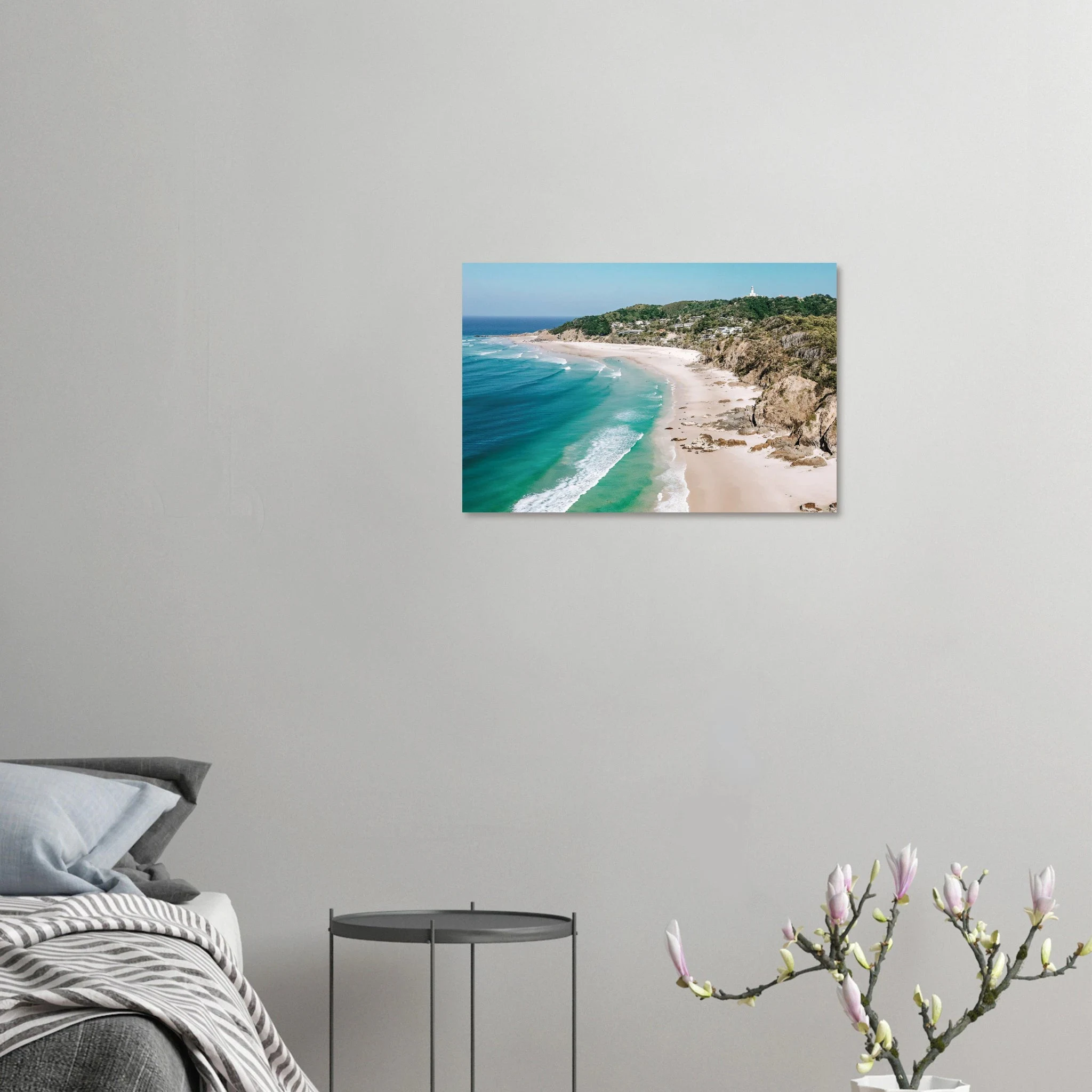 Byron Bay, Australien – Östlichster Punkt Australiens mit langen Pointbreaks und entspanntem Longboard-Flair. Kunstdruck auf Alu-Dibond.