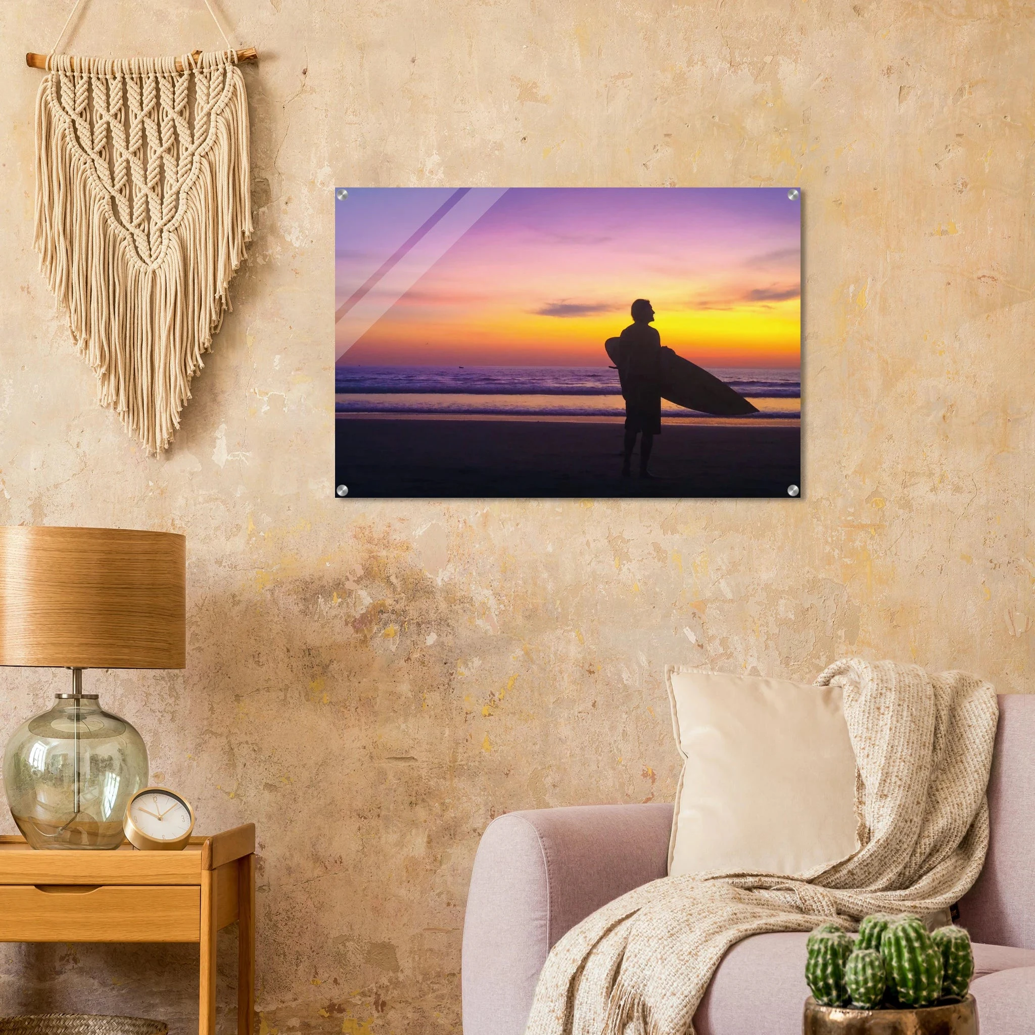 Montañita, Ecuador – Pazifik-Surferdorf an der Ruta del Sol mit rechtem Pointbreak und Backpacker-Szene. Kunstdruck auf Acrylglas.