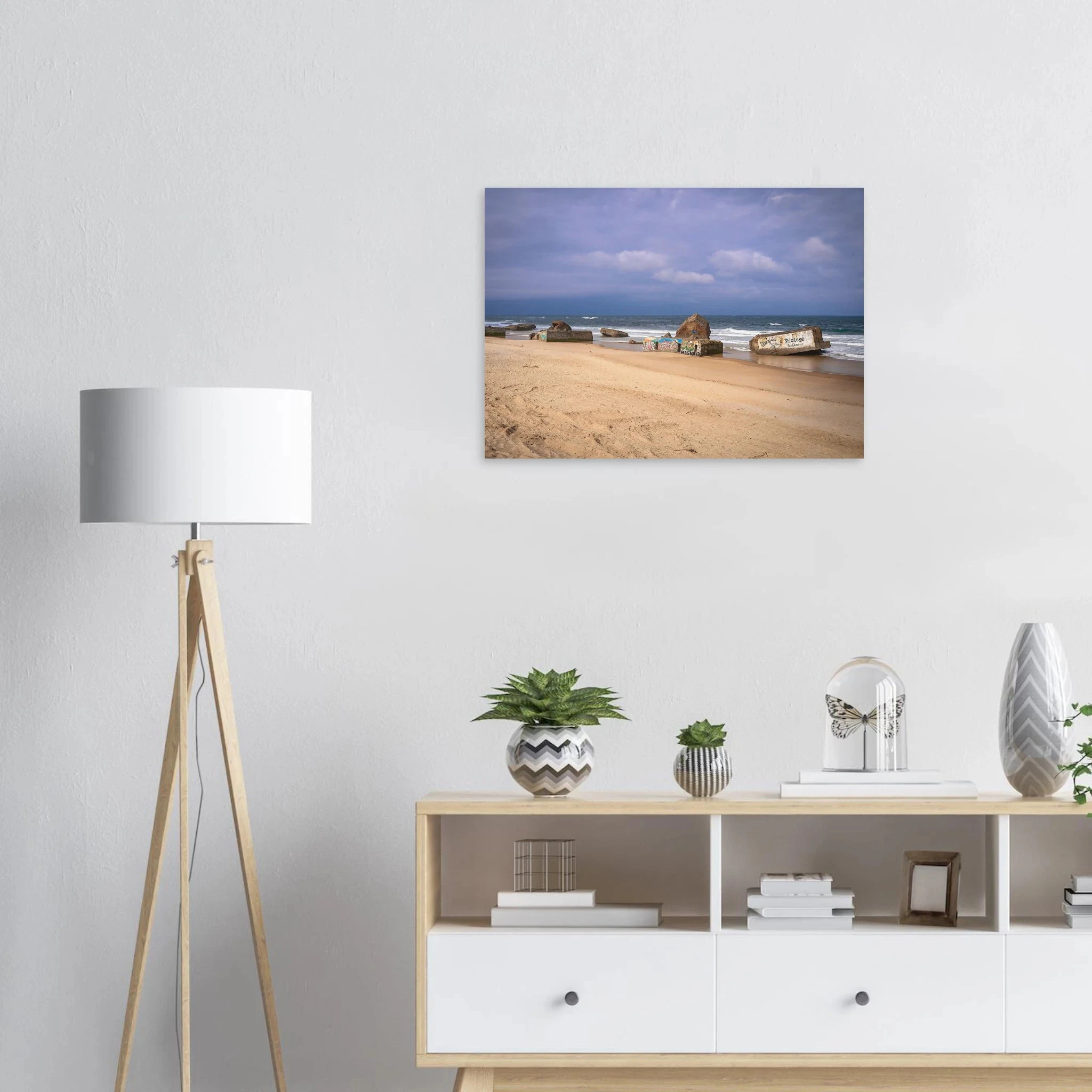 Capbreton, Frankreich – Hafenstadt an der französischen Atlantikküste mit Gouf-Canyon vor der Küste und kräftigen Beachbreaks. Poster.