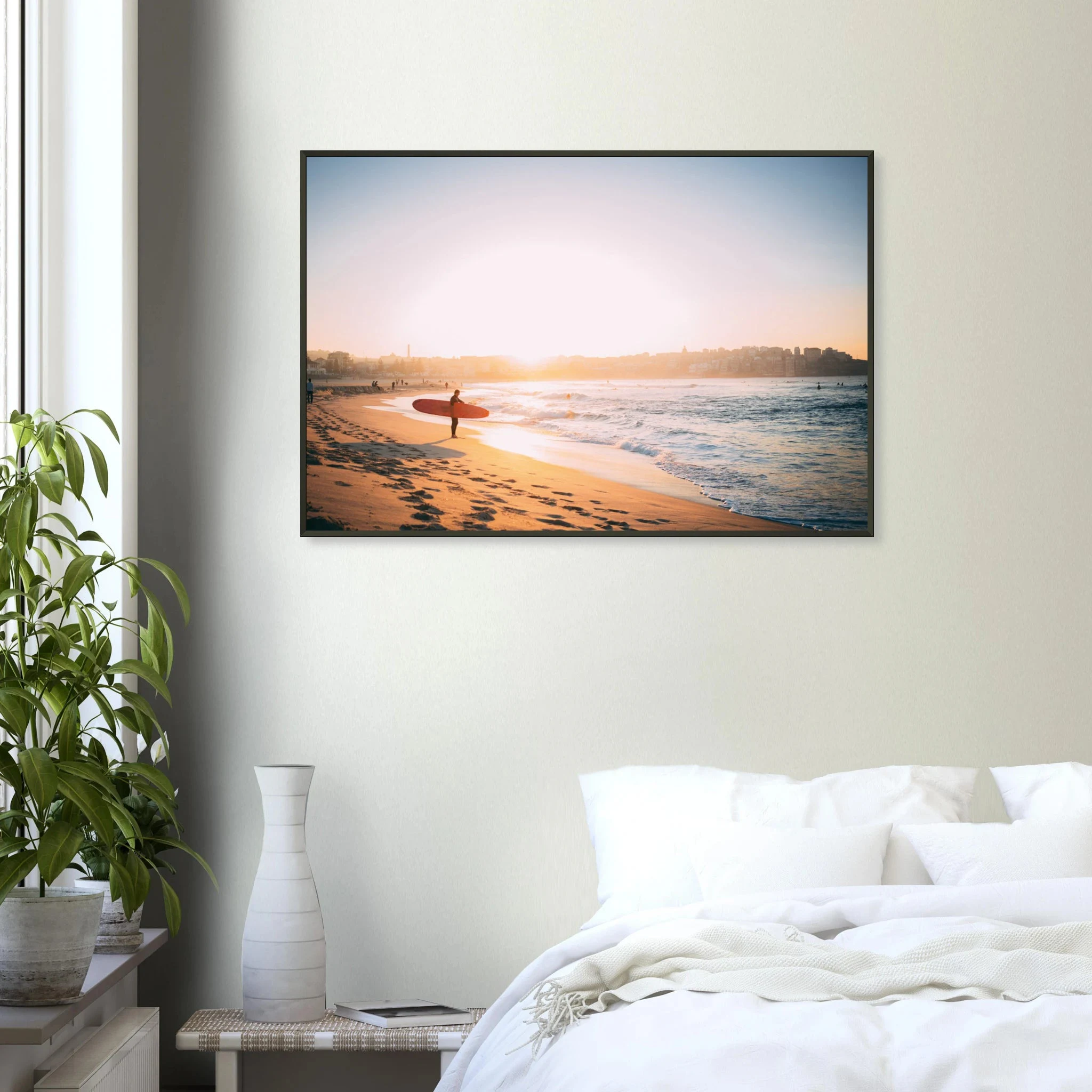 Capbreton, Frankreich – Hafenstadt an der französischen Atlantikküste mit Gouf-Canyon vor der Küste und kräftigen Beachbreaks. Poster im Metallrahmen.