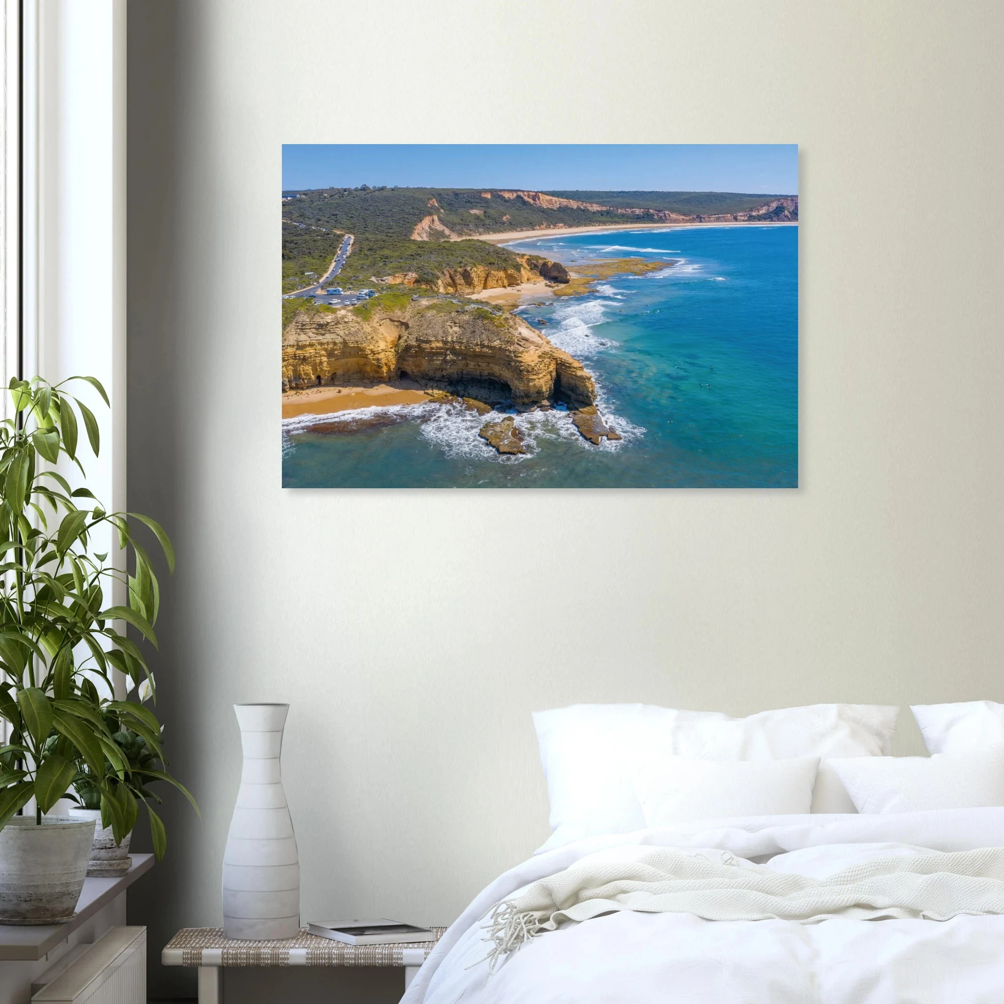 Torquay, Australien – Heimat der Bells Beach und Sitz der Surfmarken Rip Curl und Quiksilver in Victoria. Kunstdruck auf Alu-Dibond.