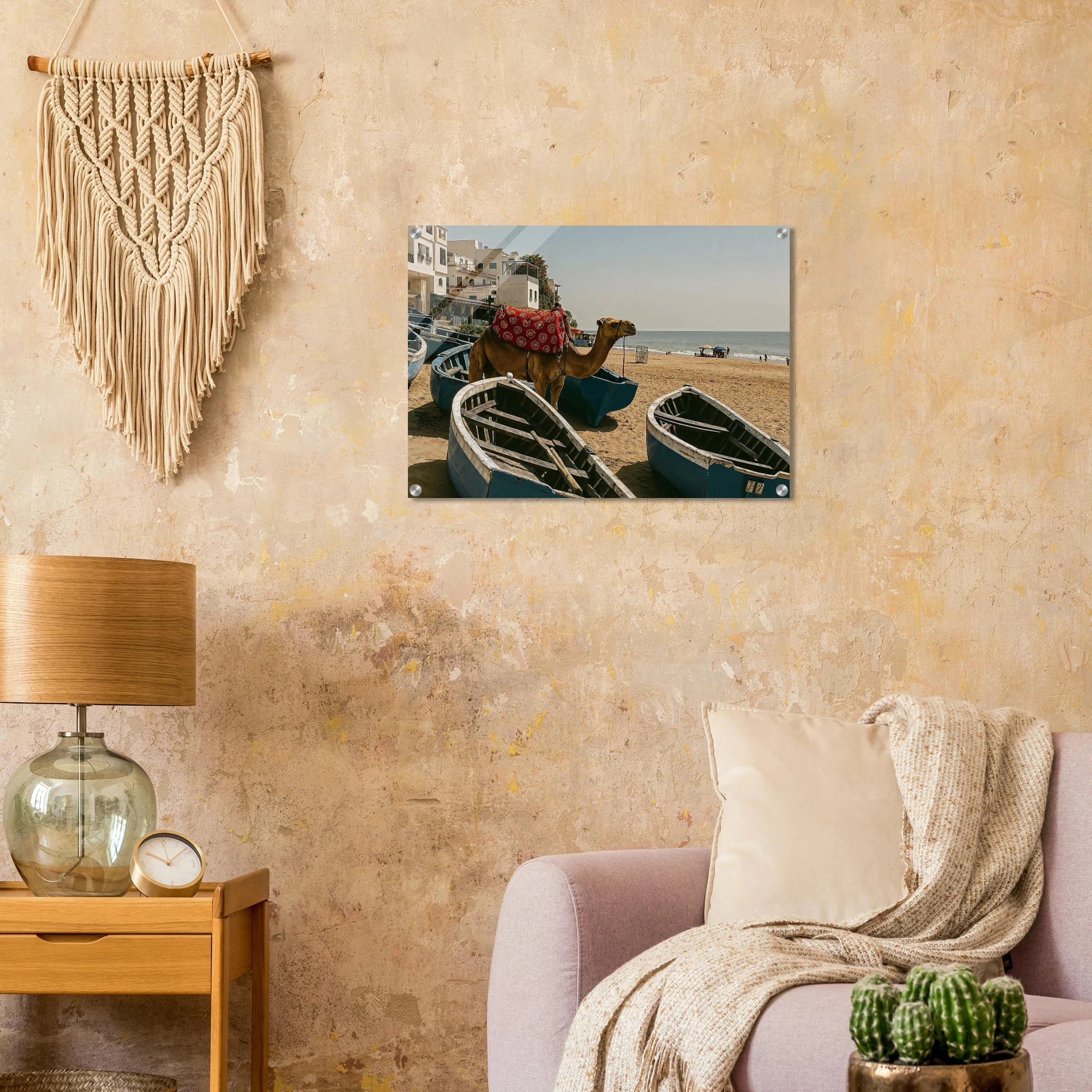 Taghazout, Marokko – Marokkanisches Surferdorf nördlich von Agadir mit Pointbreaks wie Anchor Point und Killer Point. Kunstdruck auf Acrylglas.