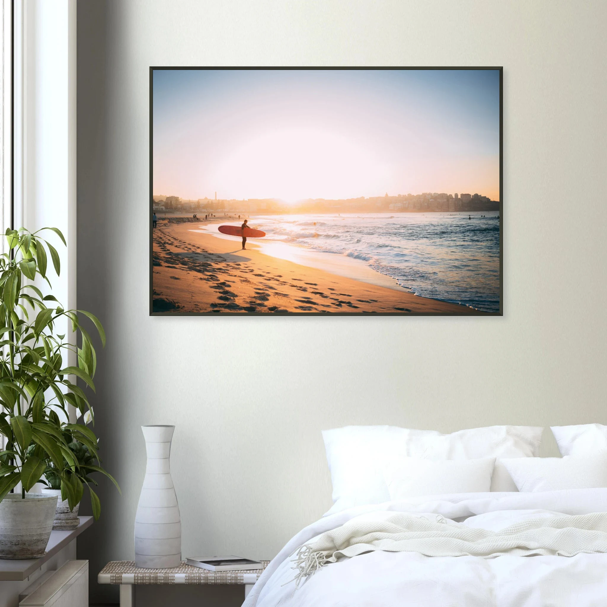 Capbreton, Frankreich – Hafenstadt an der französischen Atlantikküste mit Gouf-Canyon vor der Küste und kräftigen Beachbreaks. Poster im Metallrahmen.